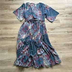 Kate & Lily Floral Patchwork Kimono Dress
